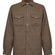 Жакет с накладными карманами в клетку "гусиная лапка"