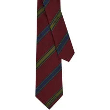 Галстук с жаккардовым логотипом и полосатым узором Галстук с жаккардовым логотипом и полосатым узором