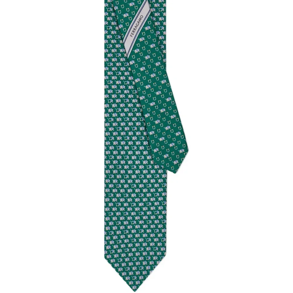 Шелковый галстук с узором "слоны"