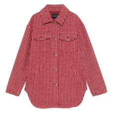 Рубашка с карманом в гусиную лапку