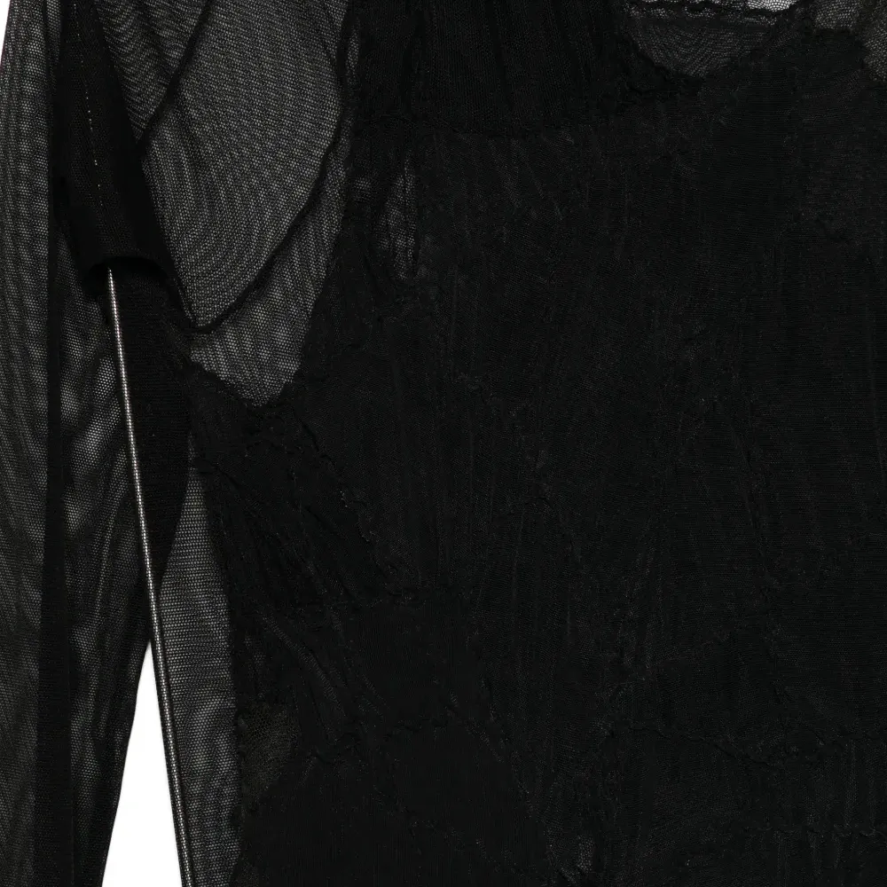 Боди с длинными рукавами из сетки