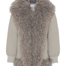 Пальто с отделкой из искусственного меха