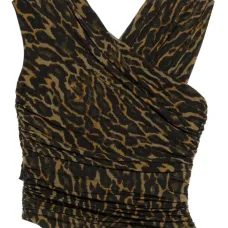 Блузка с леопардовым принтом и сборками