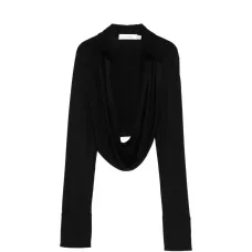 Топ с драпировкой и воротником