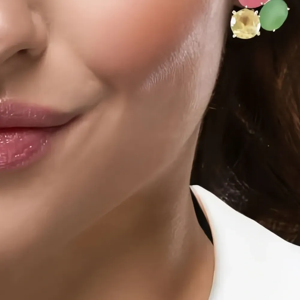 Серьги-гвоздики с камнями