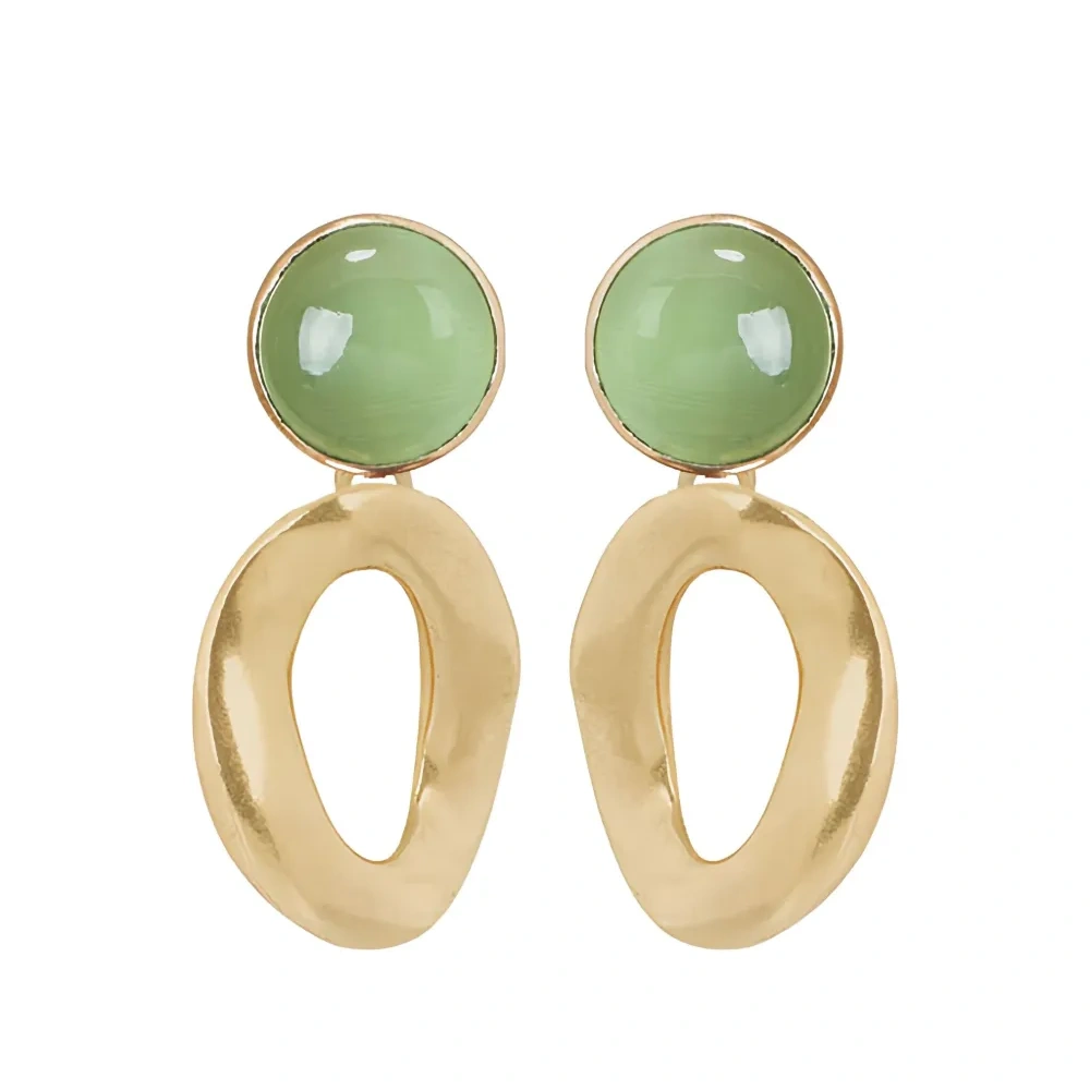 Овальные серьги cats eye