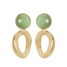 Овальные серьги cats eye