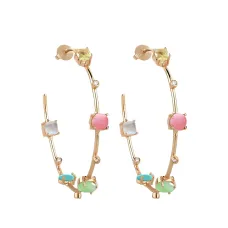 Серьги-кольца с камнями