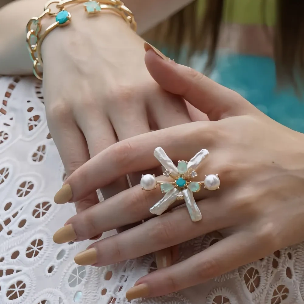 Кольцо с жемчугом