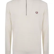 Фактурный свитер с воротником на молнии