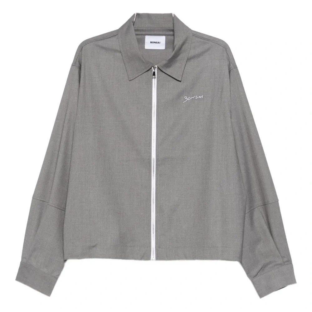 Рубашка-куртка на молнии с вышитым логотипом