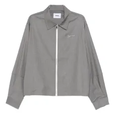 Рубашка-куртка на молнии с вышитым логотипом Рубашка-куртка на молнии с вышитым логотипом