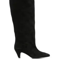 Замшевые сапоги до колена