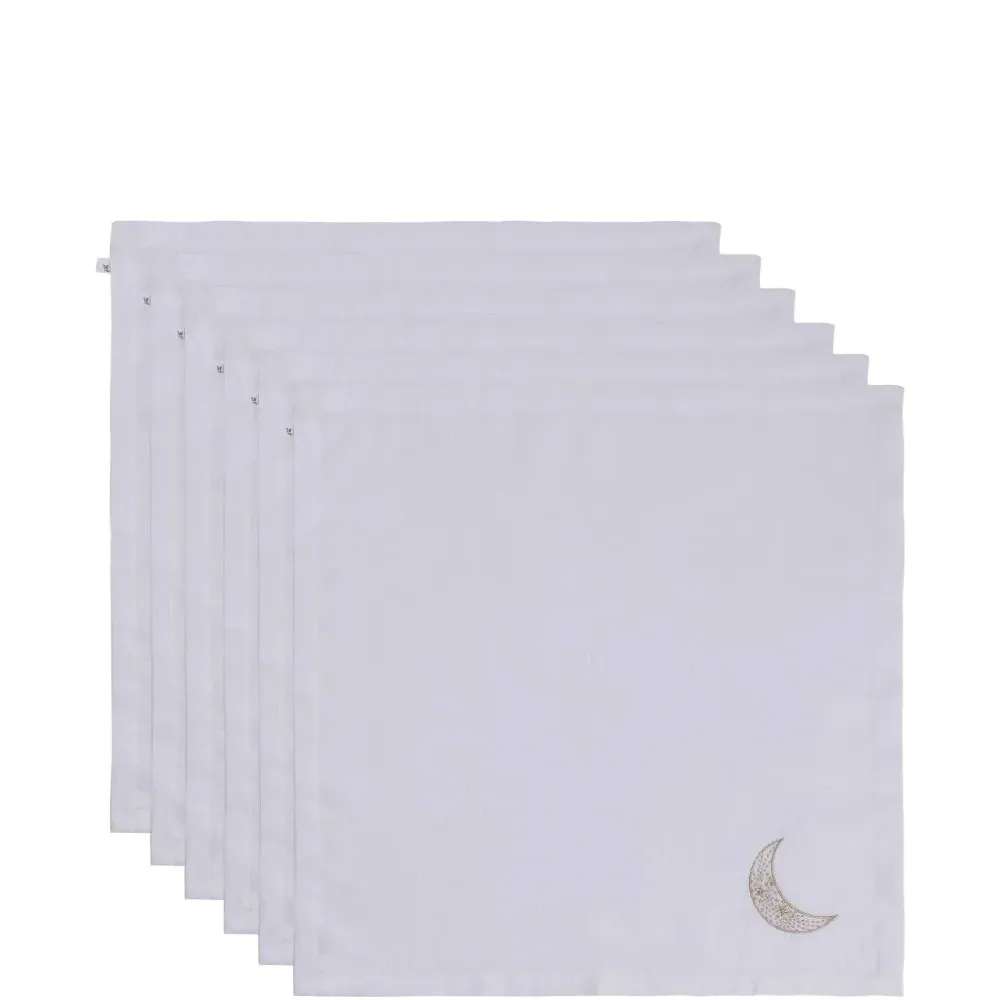 Набор Crescent из шести салфеток с вышивкой