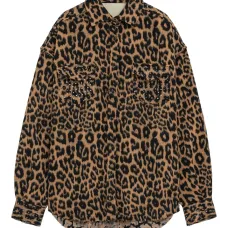 Декорированная рубашка с леопардовым принтом Декорированная рубашка с леопардовым принтом