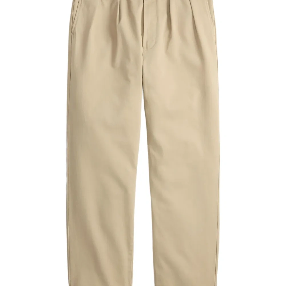 Твиловые брюки со складками