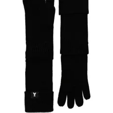 Перчатки в рубчик с логотипом