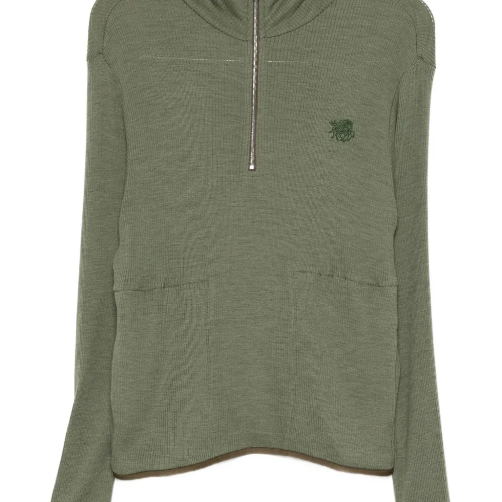 Свитшот с половинной молнией и вышитым логотипом