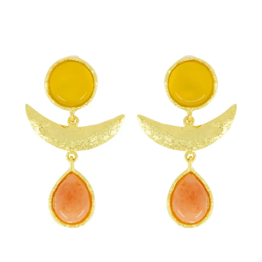 Серьги Sunset с ониксом и жемчугом