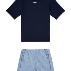 Пижамный комплект в клетку с логотипом