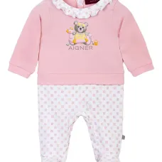 Пижама с оборками и графичным принтом