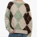 Вязаный свитер с ромбическим узором