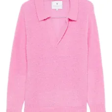 Свитер с воротником поло и V-образным вырезом