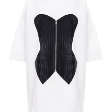 Мини-платье с принтом в полоску