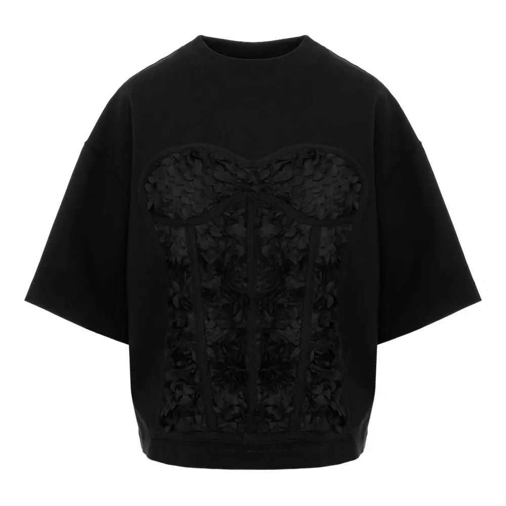 Корсетный топ с цветочным принтом