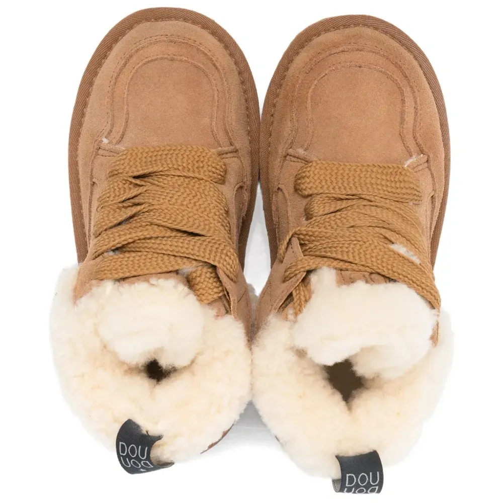 Замшевые кроссовки с отделкой из искусственного меха