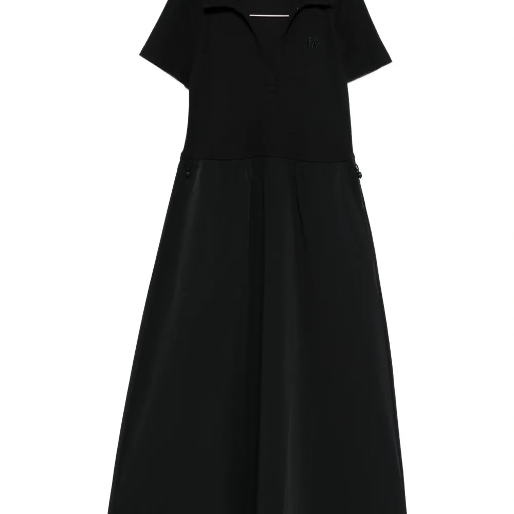 Платье миди с поло-воротником и вышитым логотипом