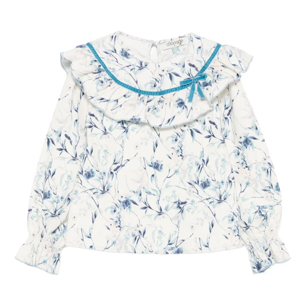 Топ с оборками и цветочным принтом