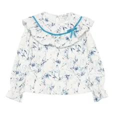 Топ с оборками и цветочным принтом