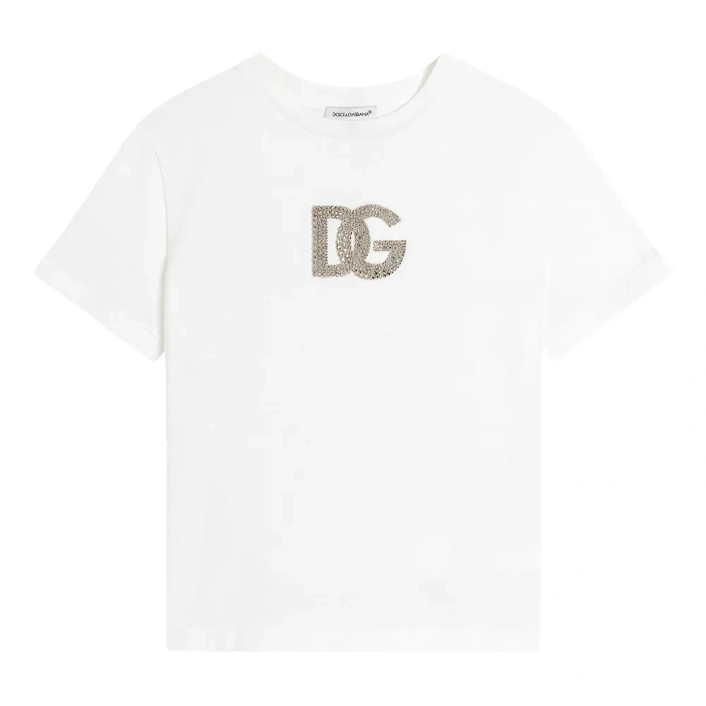 Футболка с логотипом и стразами