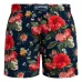Плавки-шорты с цветочным принтом и эластичным поясом Плавки-шорты с цветочным принтом и эластичным поясом