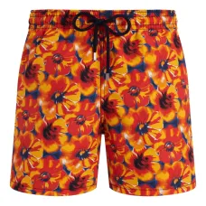 Плавки-шорты с цветочным принтом и завязками