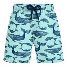 Плавательные шорты с эластичным поясом и принтом китов