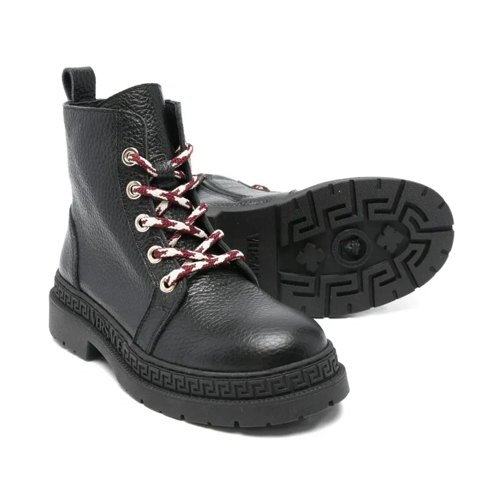 Ботинки из зернистой кожи с логотипом