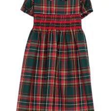 Платье с узором тартан и присборенной отделкой