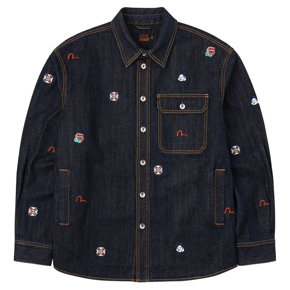 Рубашка с вышитым карманом