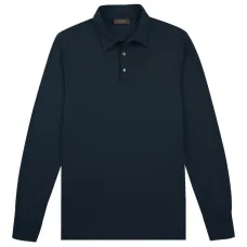 Хлопковое поло с длинными рукавами