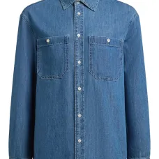 Легкая джинсовая рубашка с карманом