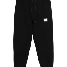 Спортивные брюки с логотипом и эластичным поясом на шнурке