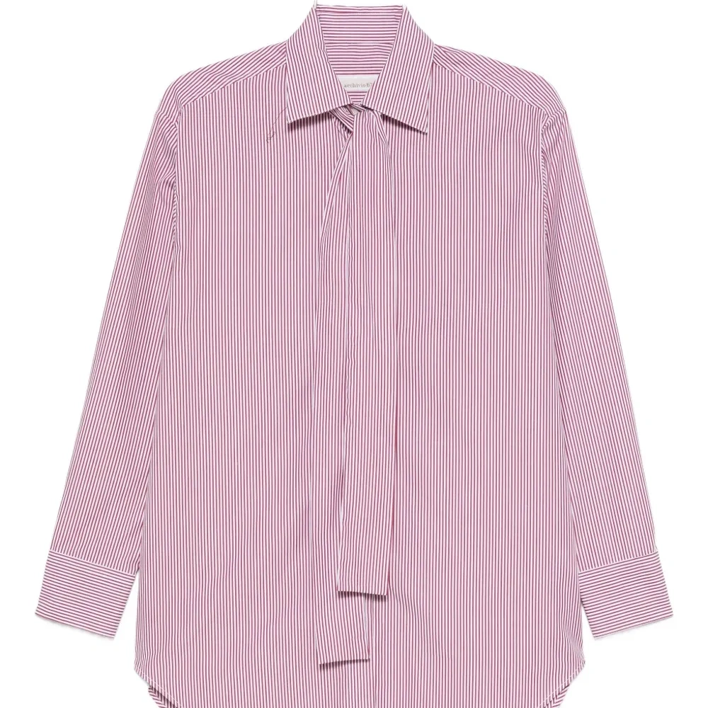 Рубашка в полоску с завязкой