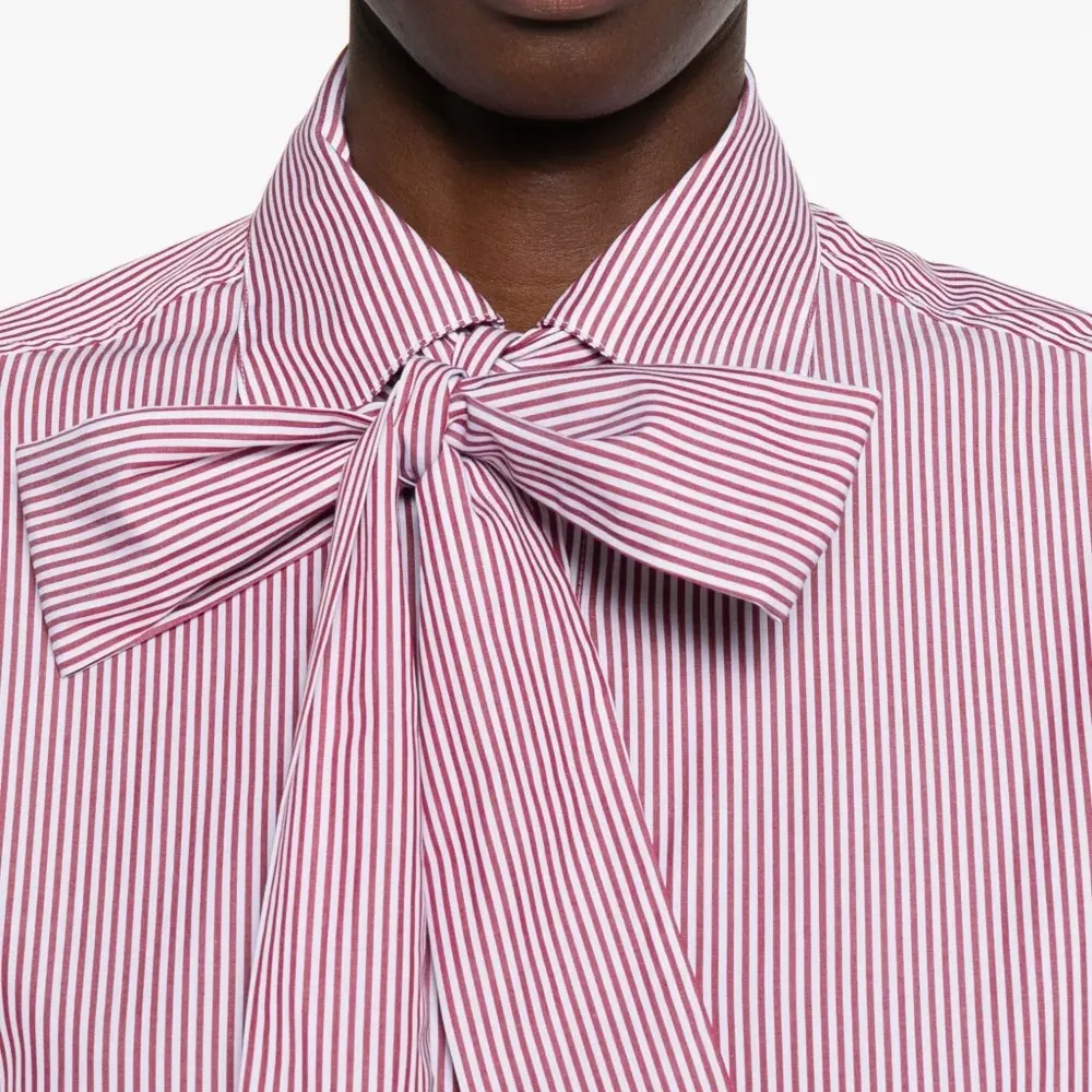 Рубашка в полоску с завязкой