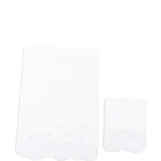 Одеяло с фестонами и вышивкой