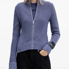 Кардиган в рубчик на молнии