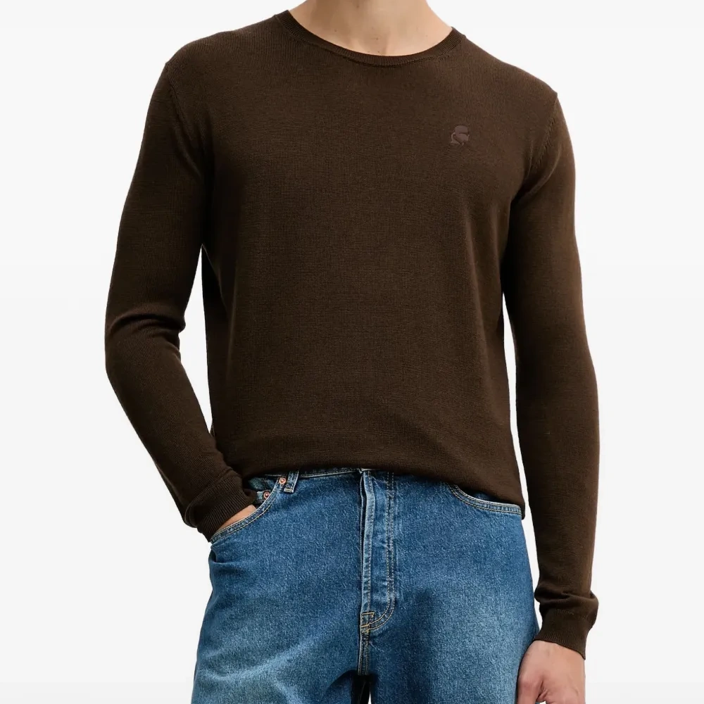 Свитер с круглым вырезом и логотипом