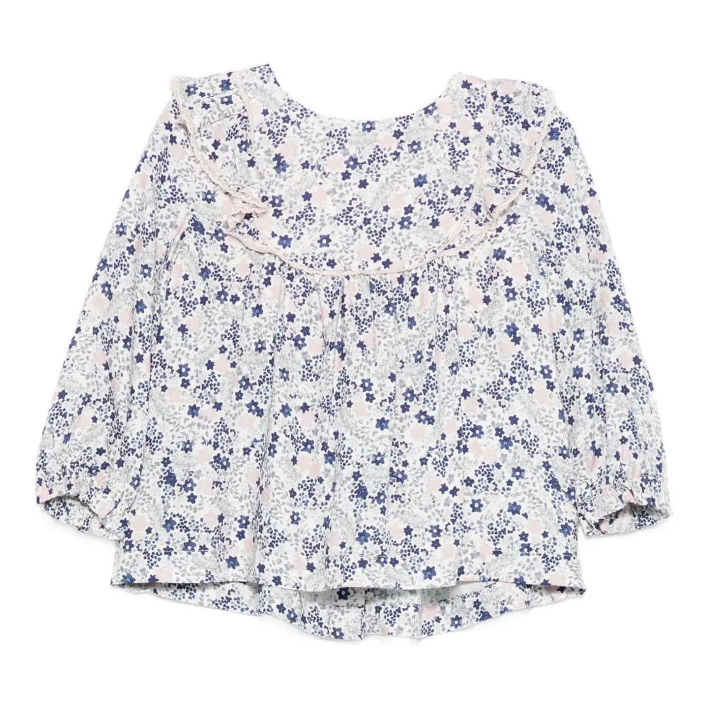 Блузка с цветочным принтом и рюшами