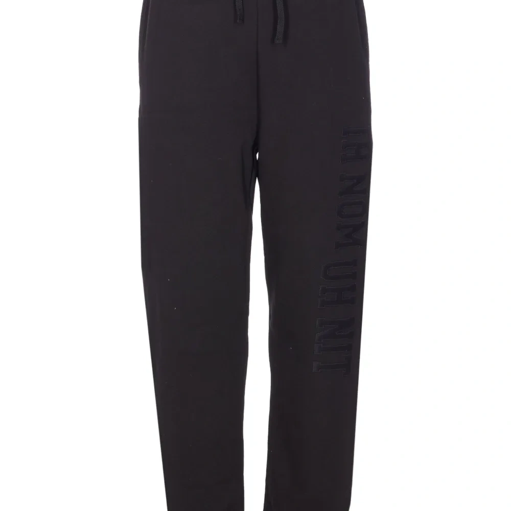 Спортивные брюки с эластичной вставкой и нашивкой с логотипом